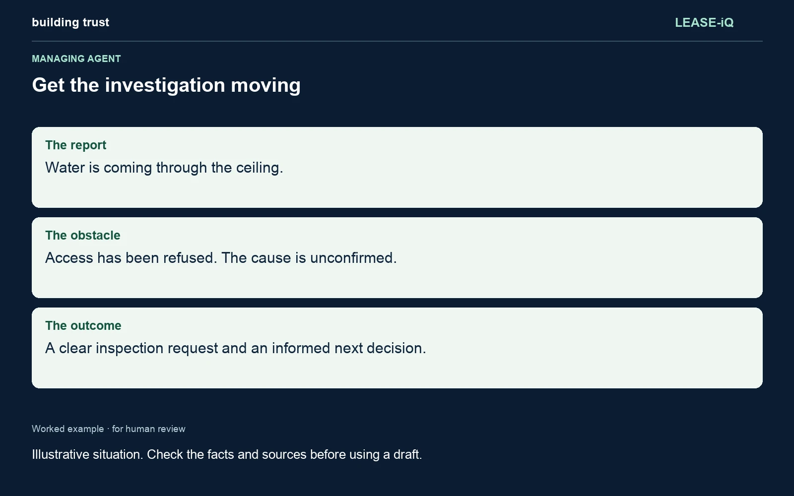 See LEASE-iQ working: a leak report and a clear next step