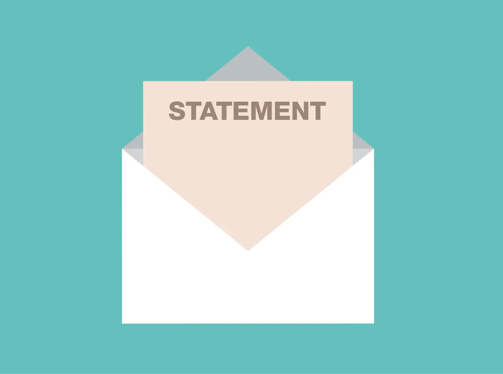A bank statement arriving in an envelope