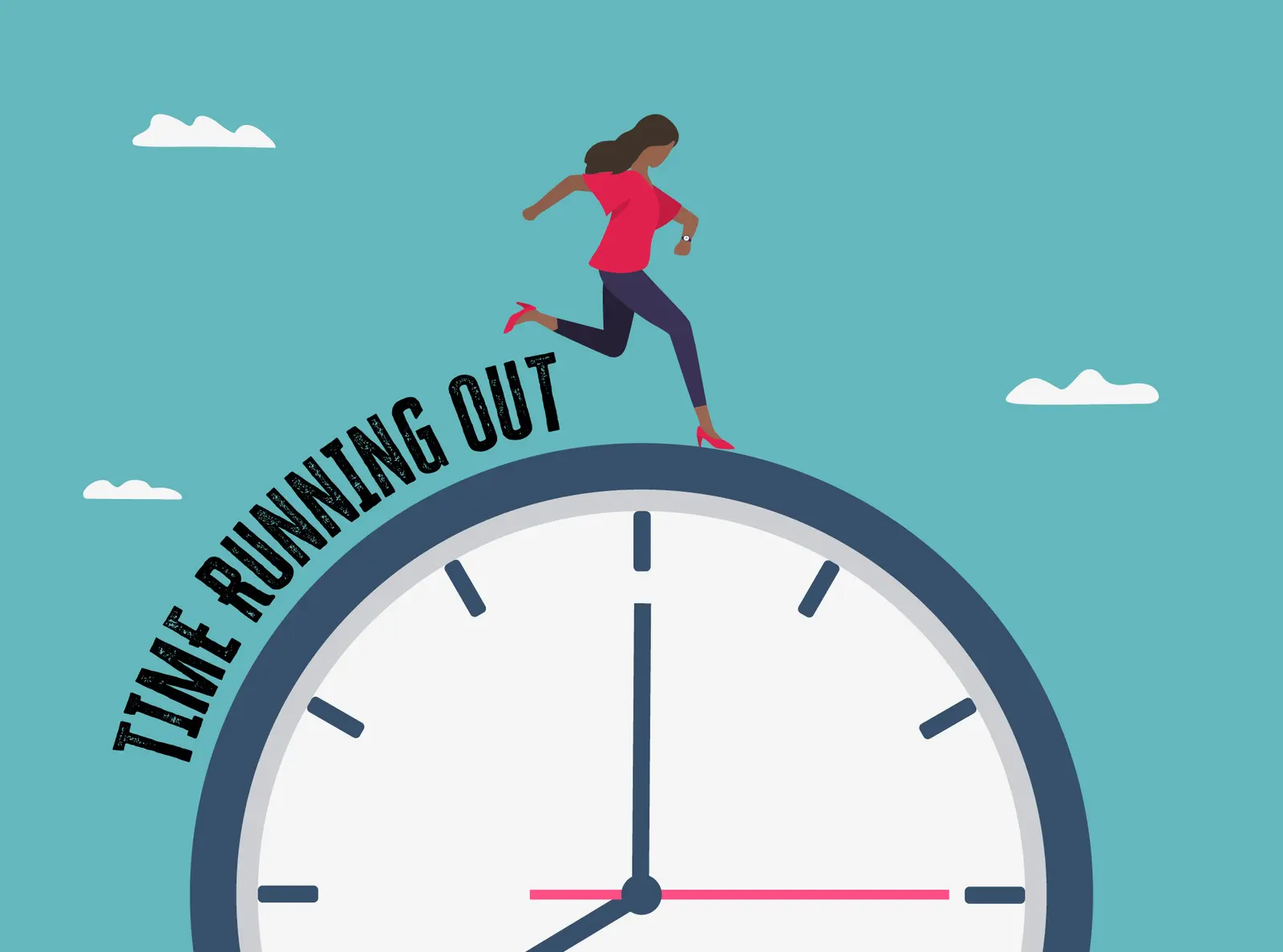 A person running across a clock as the lease term reduces