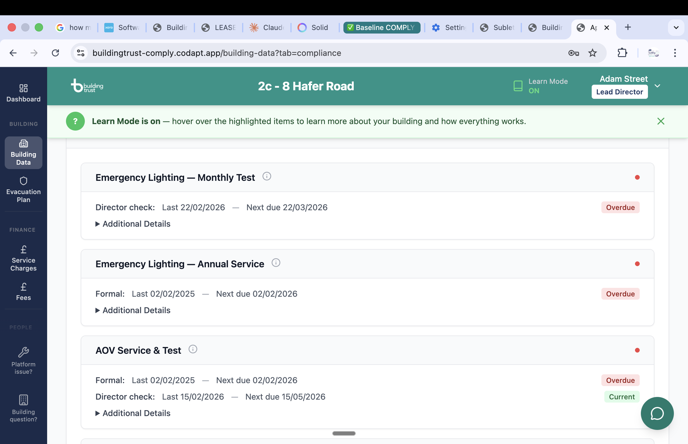 BLOCK-iQ compliance cards showing status of each obligation