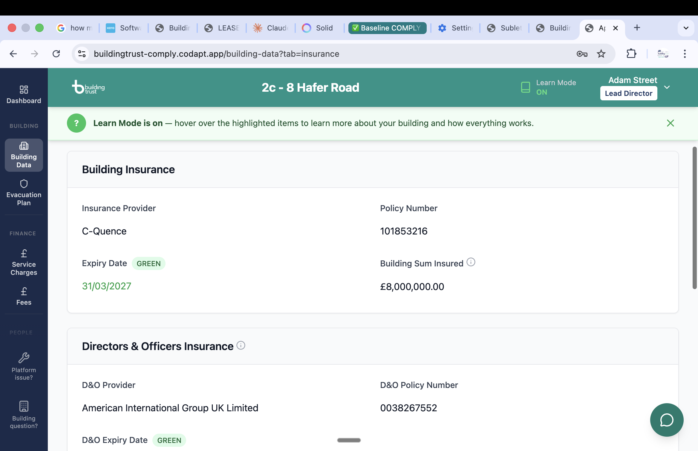 BLOCK-iQ insurance tracking panel