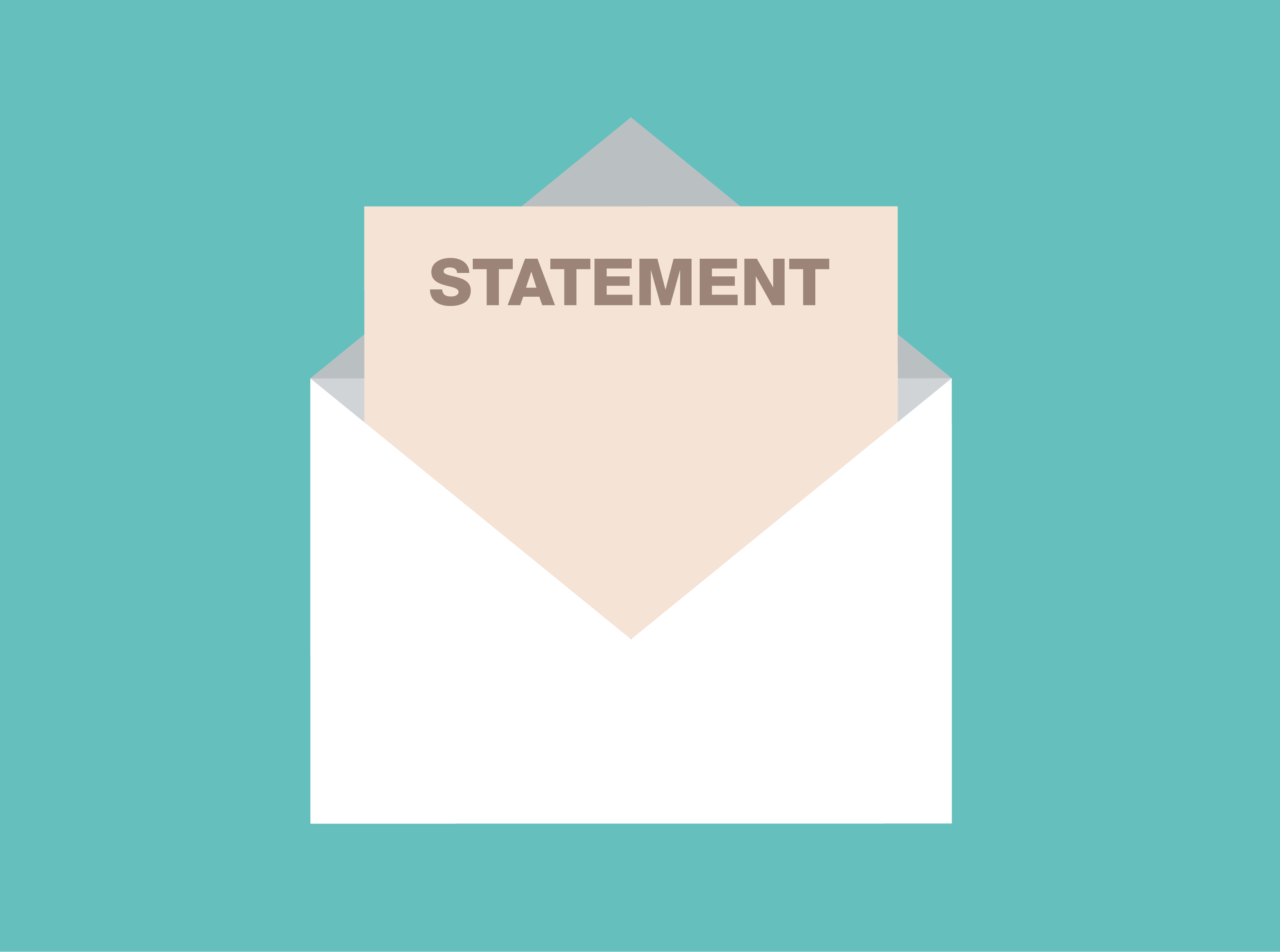 A bank statement arriving in an envelope