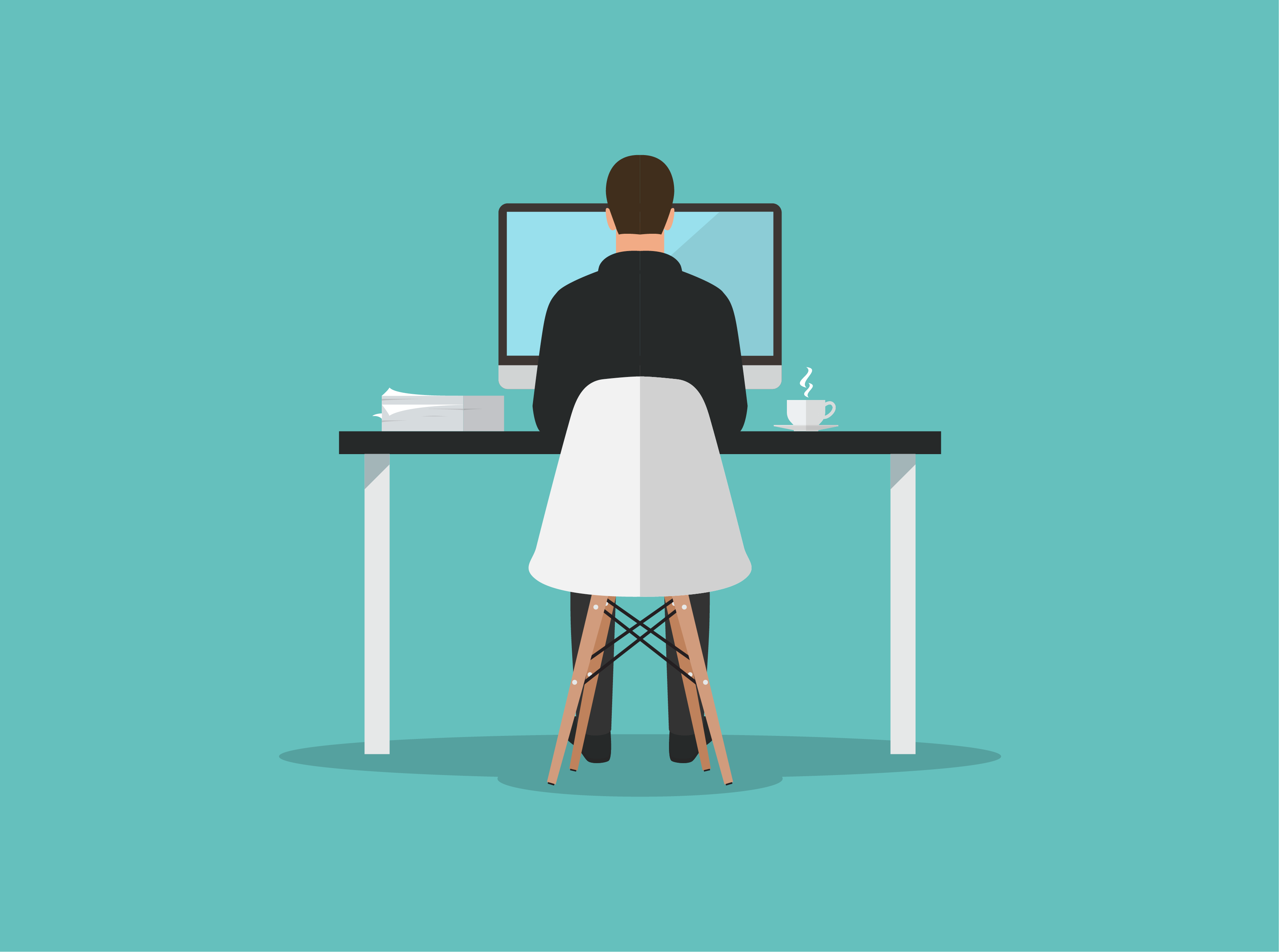 A building director working through decisions at a desk