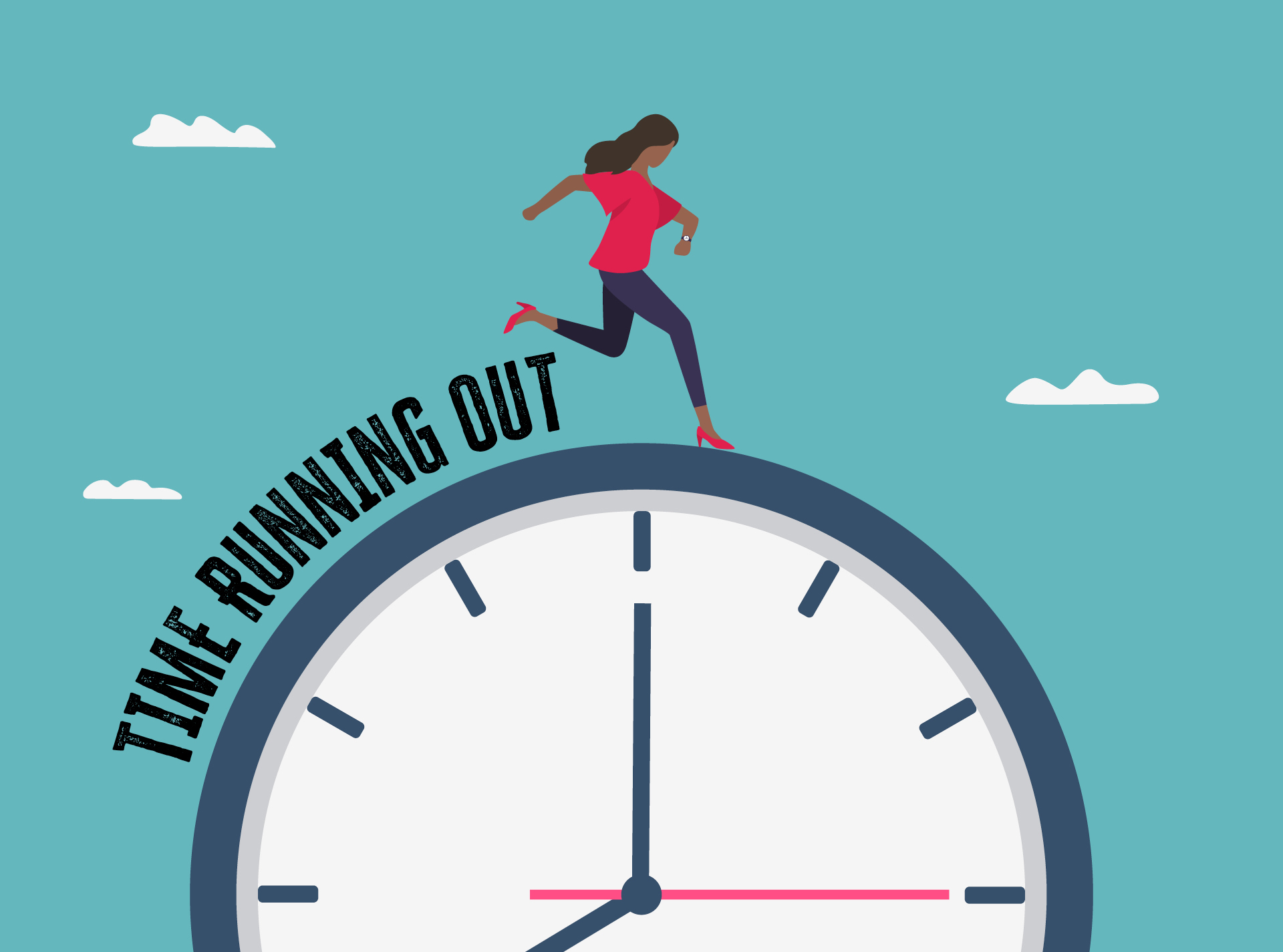 A person running across a clock as the lease term reduces